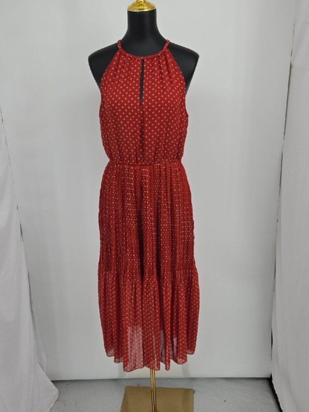 Red Polka Dot Midi Dress Size L